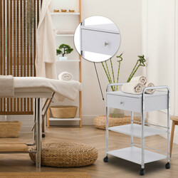 Alsidig hjælpevogn med hjul tre hylder til skønhedssalon og hjem