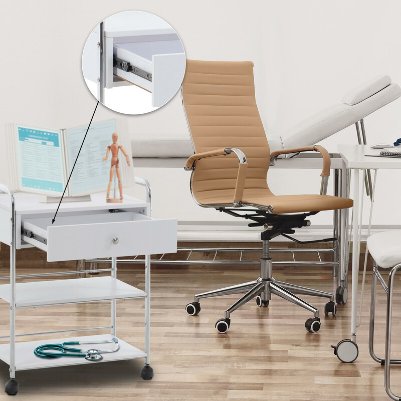 Alsidig hjælpevogn med hjul tre hylder til skønhedssalon og hjem