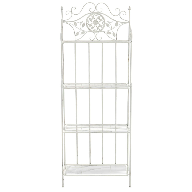 Flora-hylly romantisk sammenklappelig jern opbevaringshylde til hjemmet