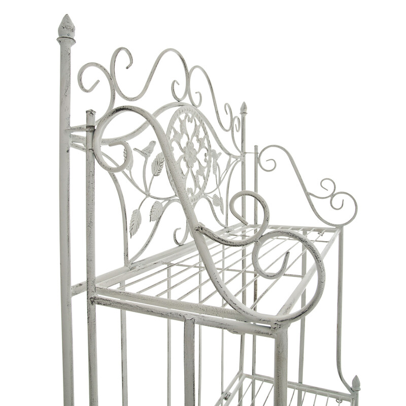 Flora-hylly romantisk sammenklappelig jern opbevaringshylde til hjemmet