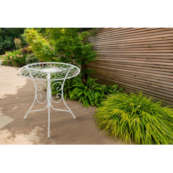 Ariano jugendstil rund sidebord 55 cm vejrbestandigt til altan og terrasse