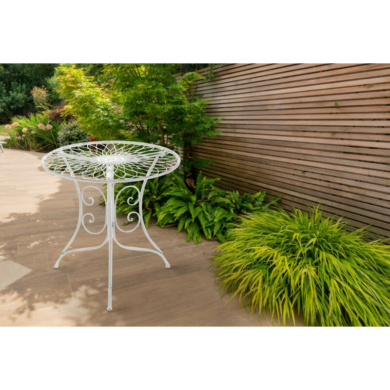 Ariano jugendstil rund sidebord 55 cm vejrbestandigt til altan og terrasse