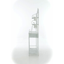 XL plantehylde af jern med antikpatina 4 hylder 3 kurve