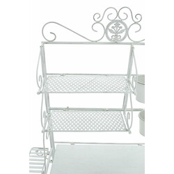 XL plantehylde af jern med antikpatina 4 hylder 3 kurve