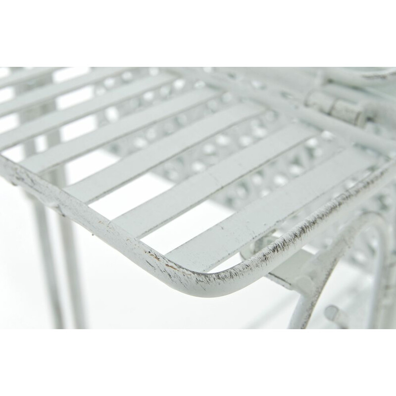 XL plantehylde af jern med antikpatina 4 hylder 3 kurve