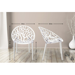 Elegant stabelbar crystalstol i polykarbonat til indendørs og udendørs brug