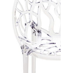Elegant stabelbar crystalstol i polykarbonat til indendørs og udendørs brug