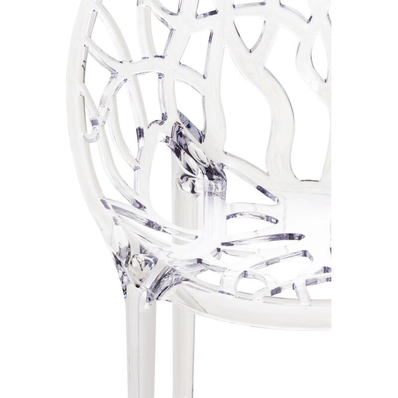 Elegant stabelbar crystalstol i polykarbonat til indendørs og udendørs brug