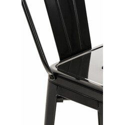 Klassisk pulverlakeret metalbarstol med ryg fodstøtte og fireben