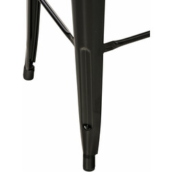 Klassisk pulverlakeret metalbarstol med ryg fodstøtte og fireben