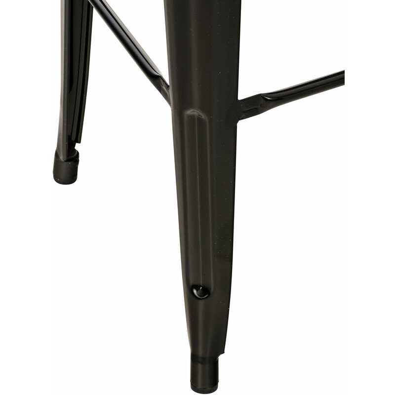 Klassisk pulverlakeret metalbarstol med ryg fodstøtte og fireben