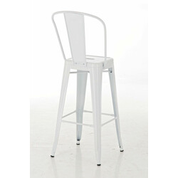 Klassisk metalbarstol med højt ryglæn og fodstøtte