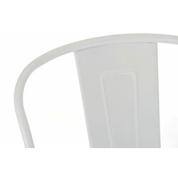 Klassisk metalbarstol med højt ryglæn og fodstøtte