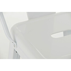 Klassisk metalbarstol med højt ryglæn og fodstøtte