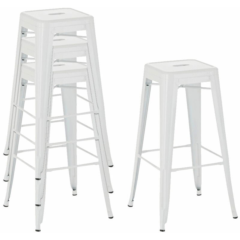 Metal barstol industrielt design stable firebenet stabelbar med fodstøtte