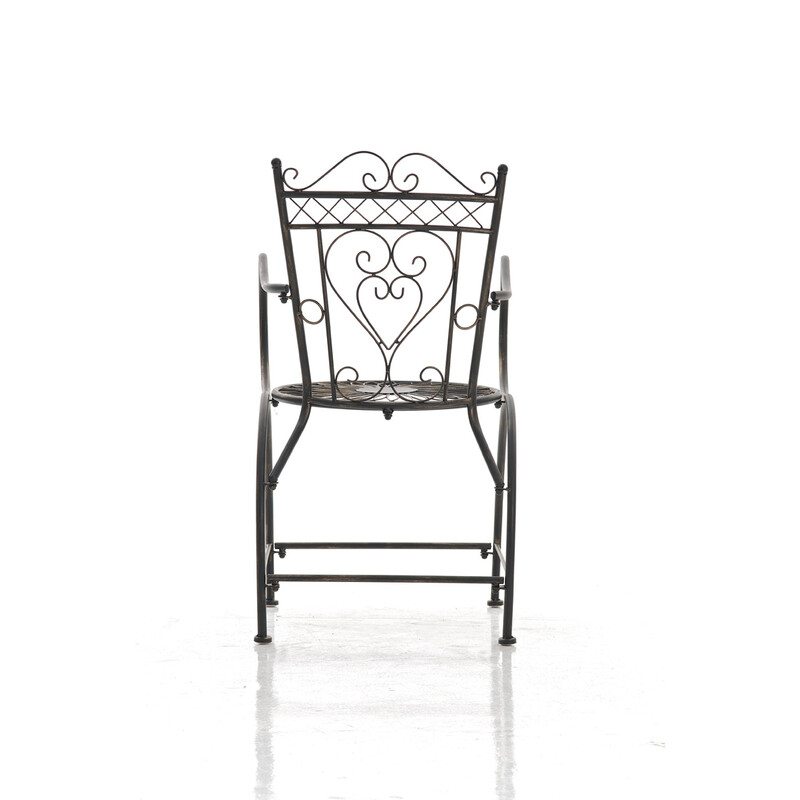 Sheela nostalgisk håndlavet jernstol til terrasse og have 88x48x60 cm