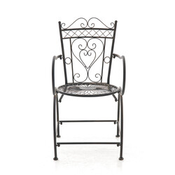 Sheela nostalgisk håndlavet jernstol til terrasse og have 88x48x60 cm