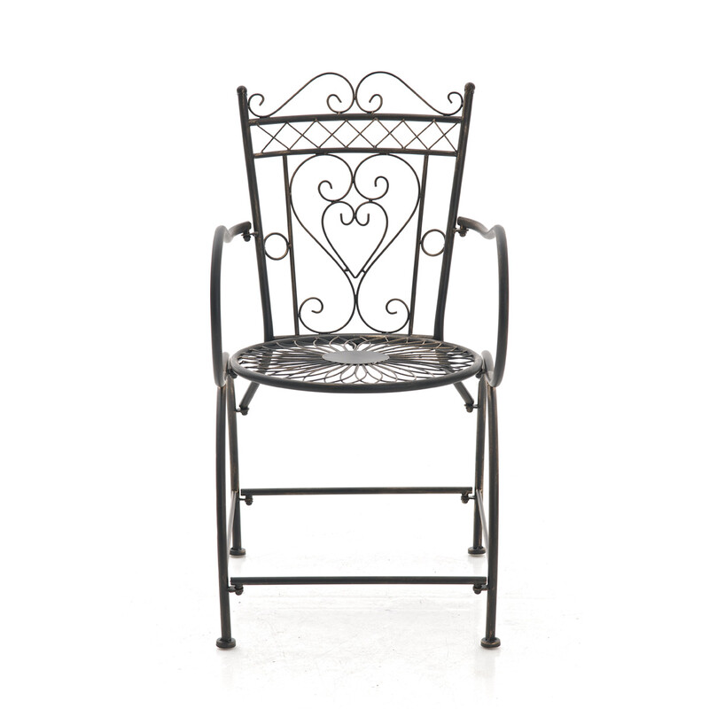 Sheela nostalgisk håndlavet jernstol til terrasse og have 88x48x60 cm