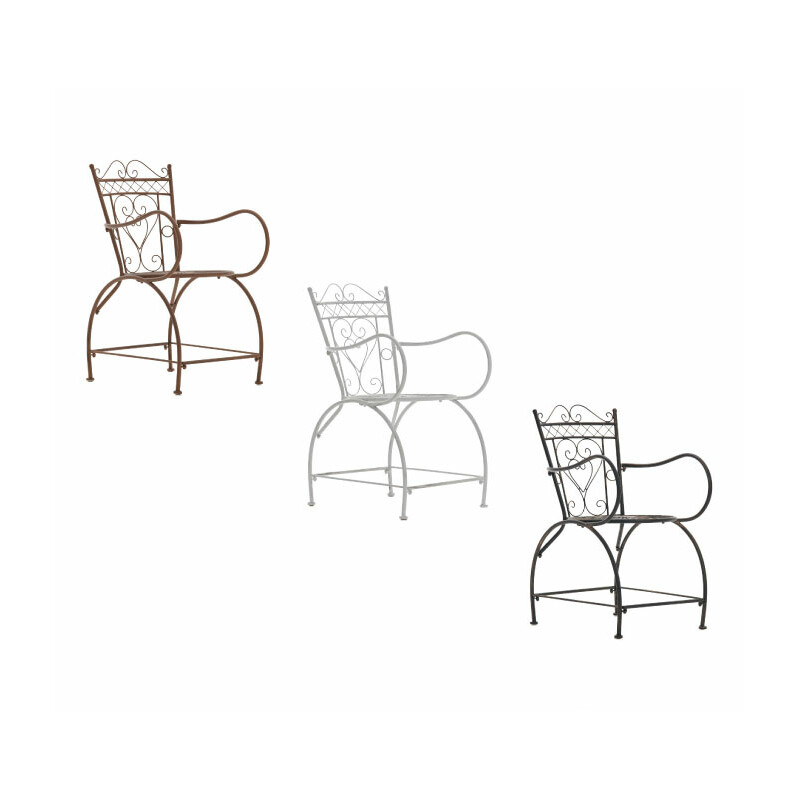 Sheela nostalgisk håndlavet jernstol til terrasse og have 88x48x60 cm