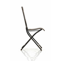 Nostalgisk jernfoldestol med antikpatina til terrasse og have