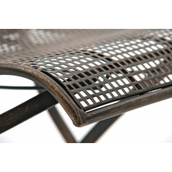 Nostalgisk jernfoldestol med antikpatina til terrasse og have