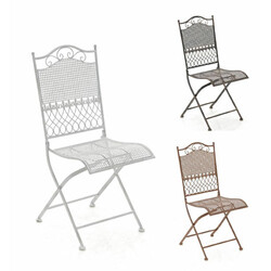 Nostalgisk jernfoldestol med antikpatina til terrasse og have