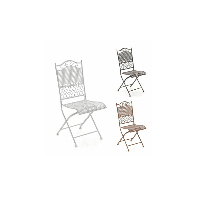 Nostalgisk jernfoldestol med antikpatina til terrasse og have