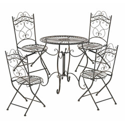 Nostalgisk jernfoldestol med antikpatina til terrasse og have