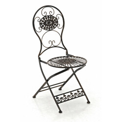 Nostalgisk bøjelig have stol i håndlavet jern med antikpatina