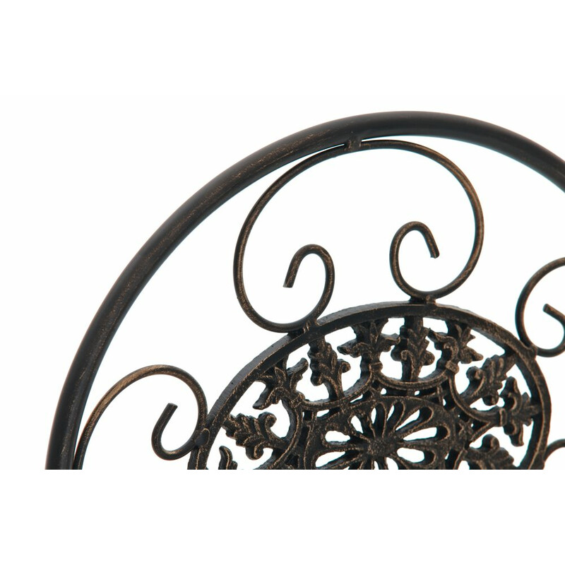 Nostalgisk bøjelig have stol i håndlavet jern med antikpatina