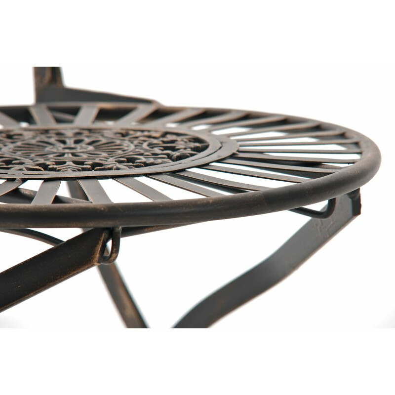 Nostalgisk bøjelig have stol i håndlavet jern med antikpatina