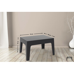 Multifunktionelt BOX-hjælpebord i polypropylen stabelbart til indendørs og udendørs