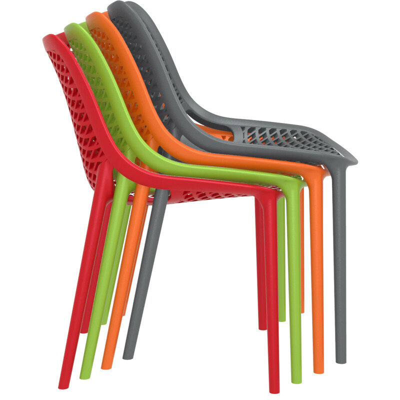 Stabelbar Air stol til indendørs og udendørs brug vandafvisende 130 kg