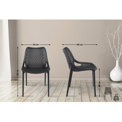 Stabelbar Air stol til indendørs og udendørs brug vandafvisende 130 kg