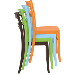 Tiffany stol stackbar plast udendørs moderne firebenet UV‑bestandig 160 kg