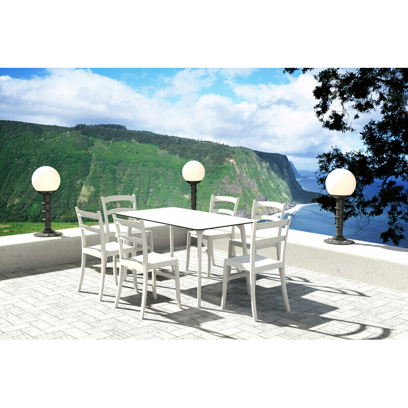 Tiffany stol stackbar plast udendørs moderne firebenet UV‑bestandig 160 kg