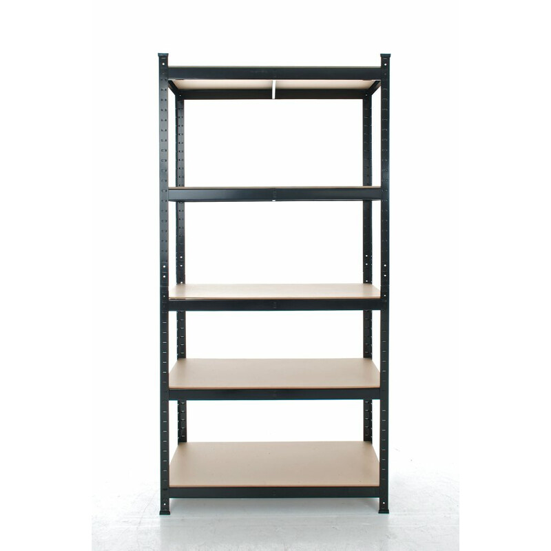 Metaljusterbart hyldesystem zincbelagt 90 cm bred 3‑5 hylder 175 kg belastning