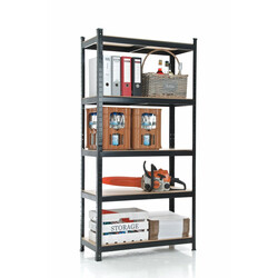 Metaljusterbart hyldesystem zincbelagt 90 cm bred 3‑5 hylder 175 kg belastning