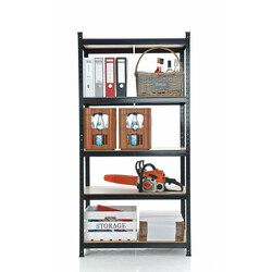 Metaljusterbart hyldesystem zincbelagt 90 cm bred 3‑5 hylder 175 kg belastning