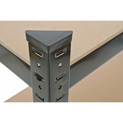 Metaljusterbart hyldesystem zincbelagt 90 cm bred 3‑5 hylder 175 kg belastning