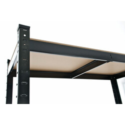 Metaljusterbart hyldesystem zincbelagt 90 cm bred 3‑5 hylder 175 kg belastning