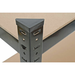 Metaljusterbart hyldesystem zincbelagt 90 cm bred 3‑5 hylder 175 kg belastning