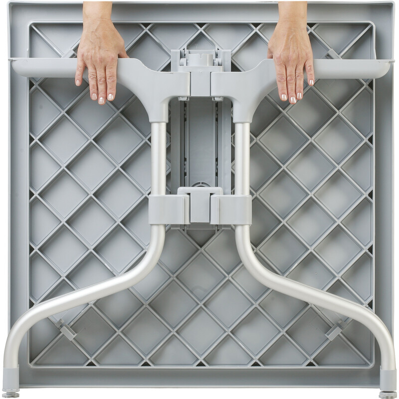 Sammenklappeligt vandtæt plast havebord med aluminiumsramme 80x80 cm