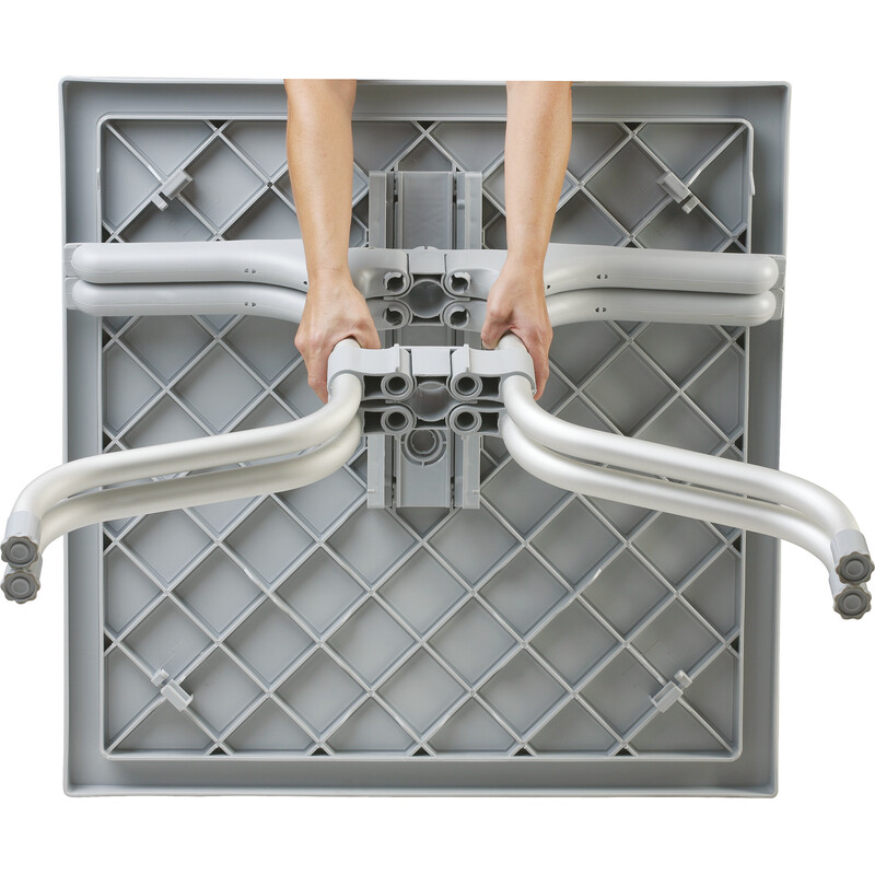 Sammenklappeligt vandtæt plast havebord med aluminiumsramme 80x80 cm