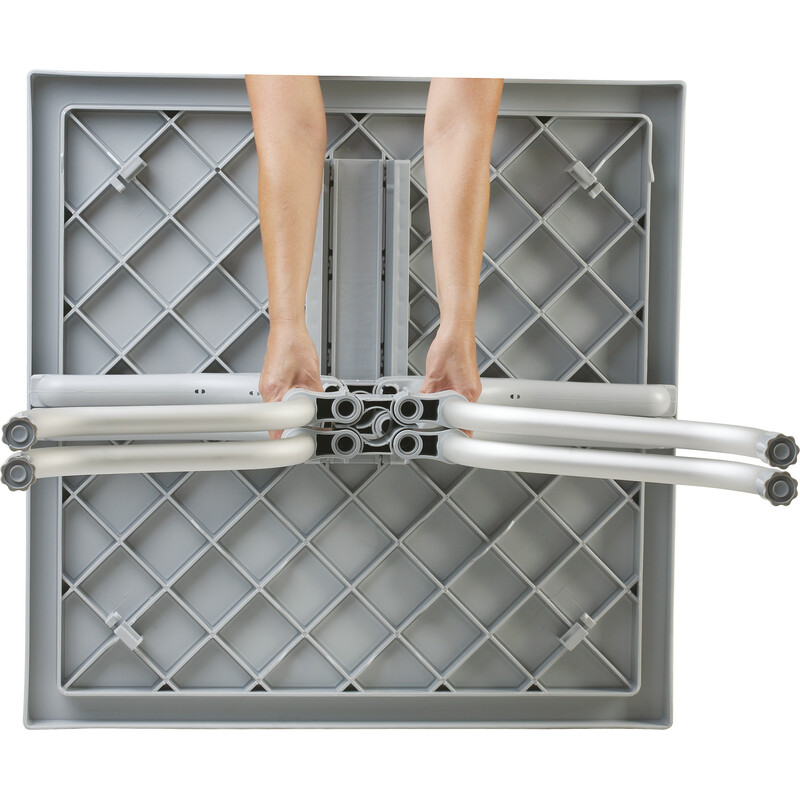 Sammenklappeligt vandtæt plast havebord med aluminiumsramme 80x80 cm