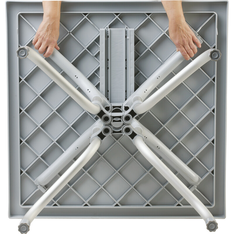 Sammenklappeligt vandtæt plast havebord med aluminiumsramme 80x80 cm