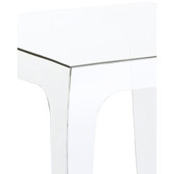 Firkantet udendørssidebord i polycarbonat 51 cm bredt vejr- og UV‑beskyttet