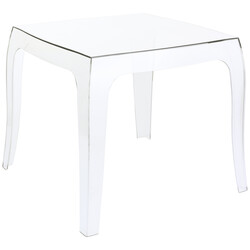 Firkantet udendørssidebord i polycarbonat 51 cm bredt vejr- og UV‑beskyttet