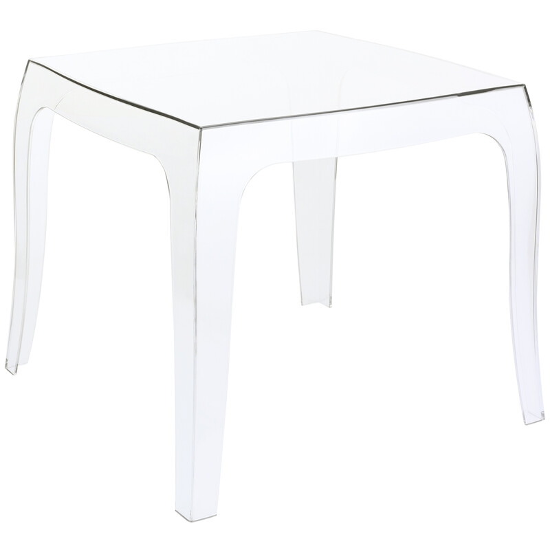 Firkantet udendørssidebord i polycarbonat 51 cm bredt vejr- og UV‑beskyttet