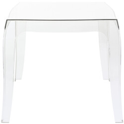 Firkantet udendørssidebord i polycarbonat 51 cm bredt vejr- og UV‑beskyttet